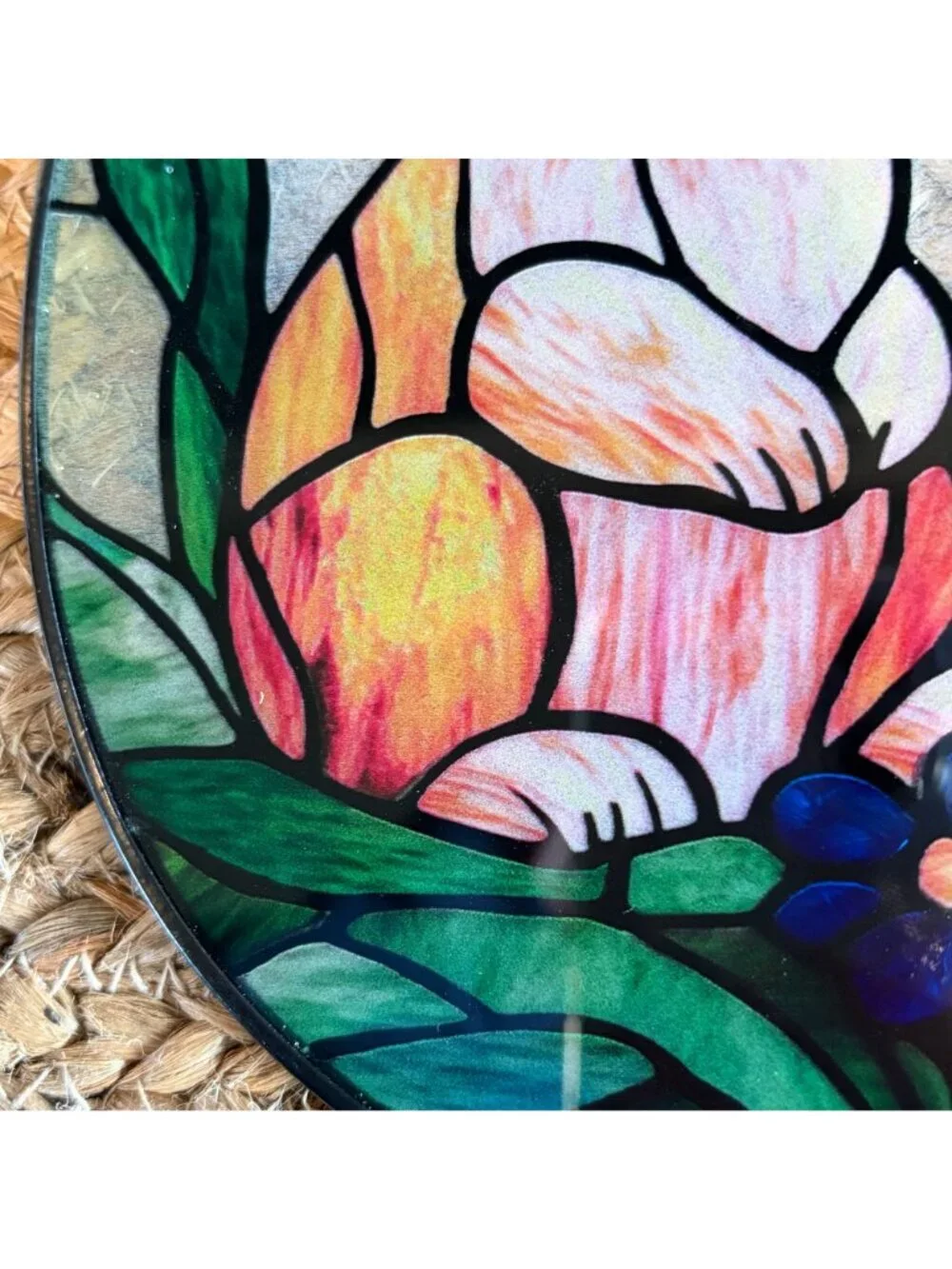 Bunny & Tulip Stained Glass Suncatcher Easter Egg Window Hanging Decor Hobby Lob